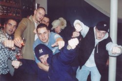 Bianco, Monkey Overlord, Dog, Ivory, Cappo, ED209 [ middle ] and Paul S. [ front ] - Champagne Bar Mashin'